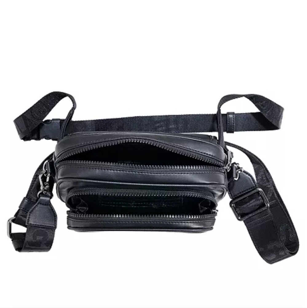Karl Lagerfeld Paris Black/Gunmetal Voyage Crossbody Belt Bag- NWOT - Picture 2 of 5